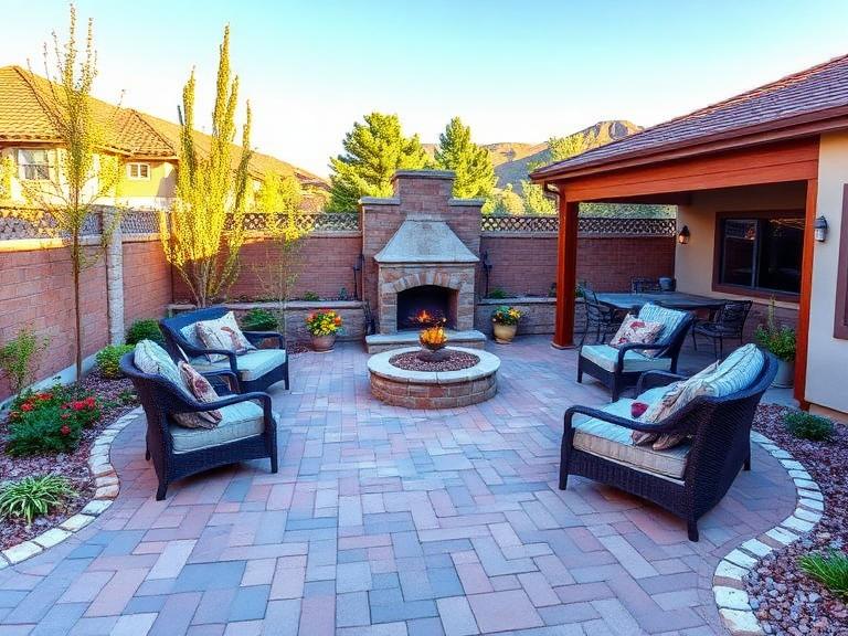 sitting area around a fireplace